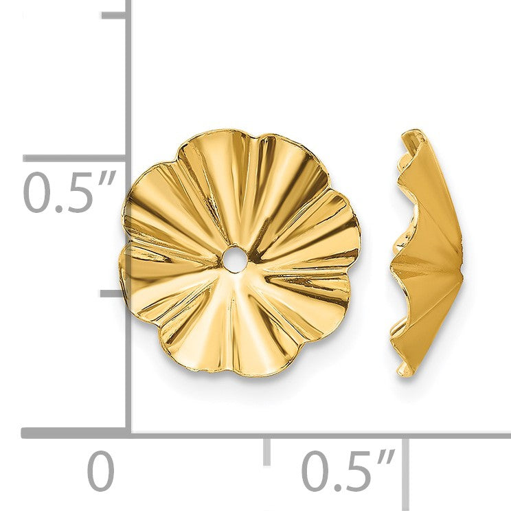 14k Polished Fancy Fluted Earring Jackets