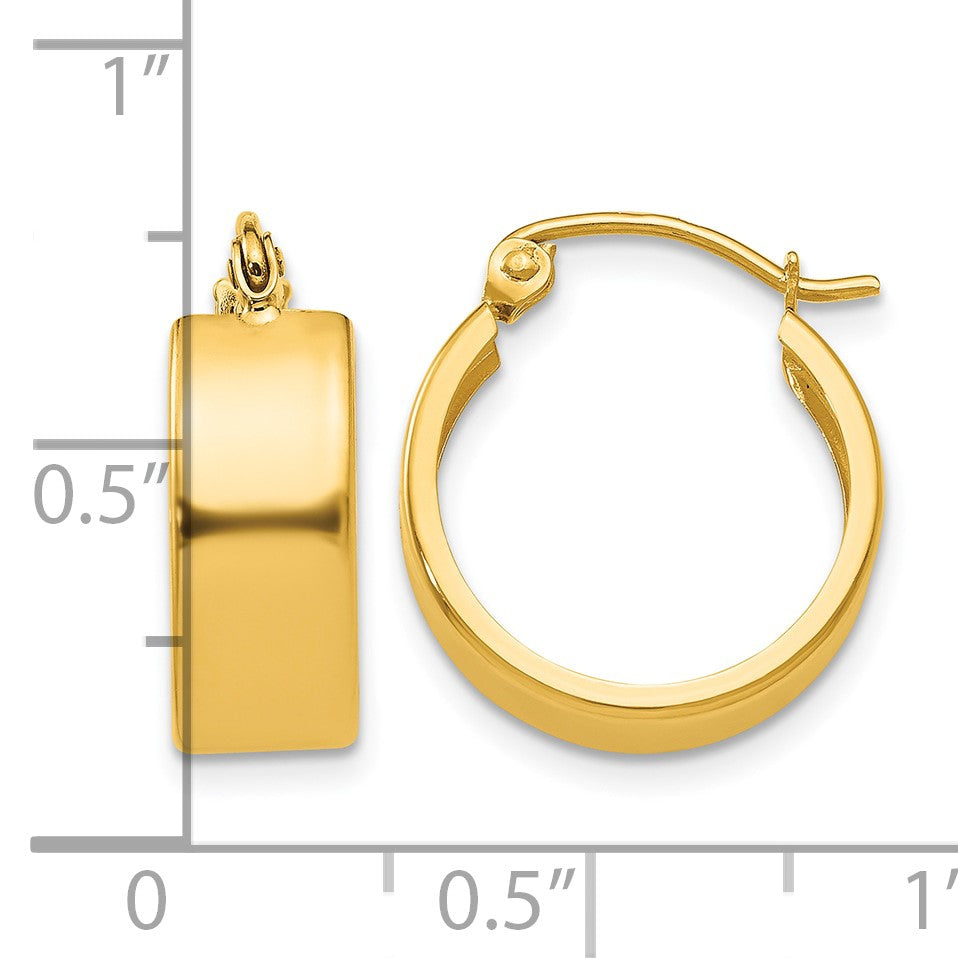 14K 5.75x17mm Polished Hoop Earrings