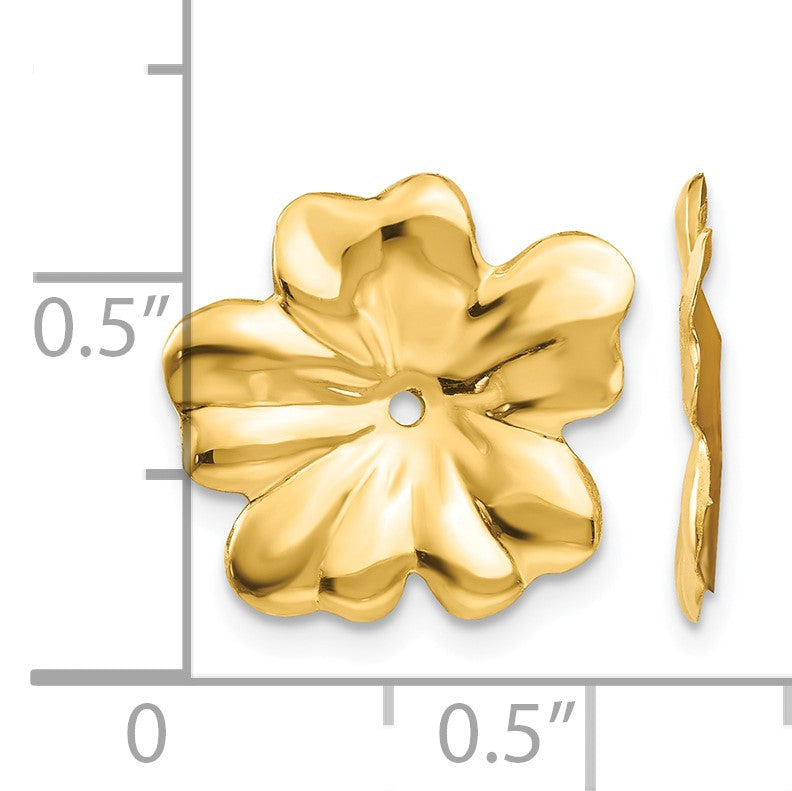 14k Polished Floral Earring Jackets
