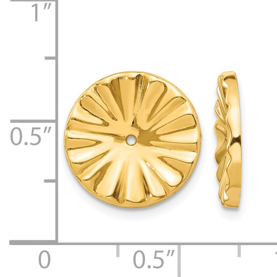14k Polished Sunburst Earring Jackets