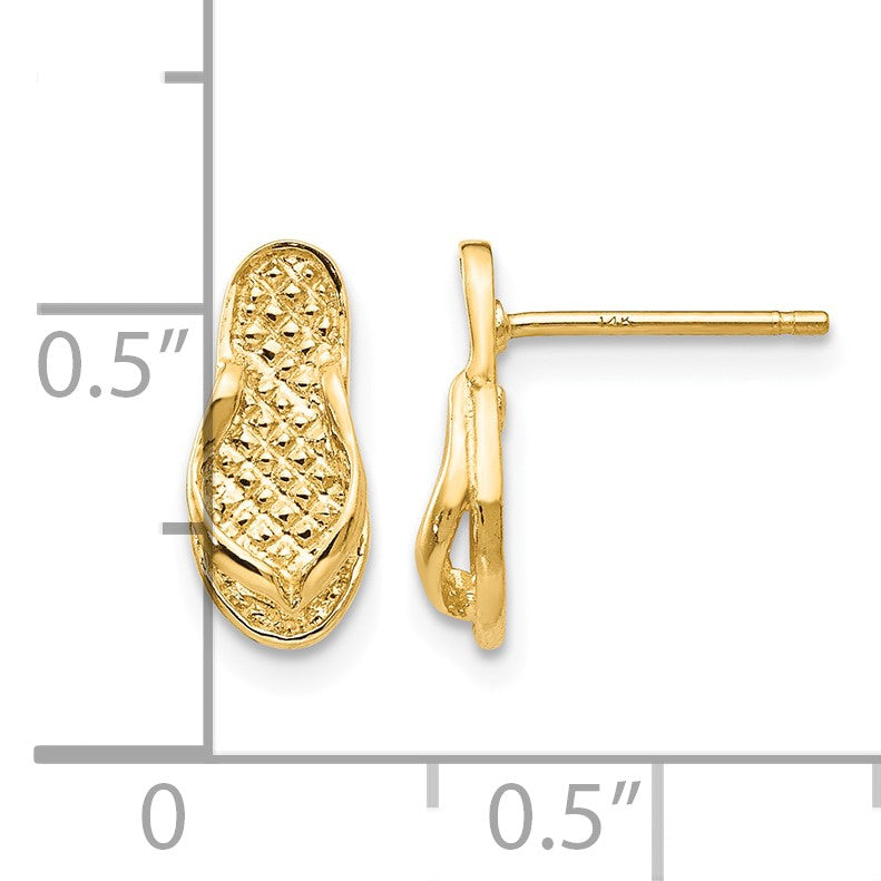 14k Polished Flip-Flop Post Earrings