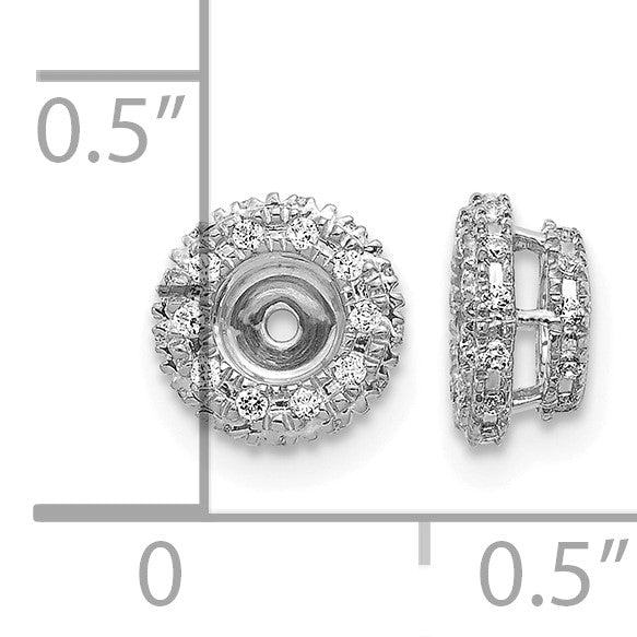 14k White Gold 1/5 carat Diamond Circle Earring Jackets