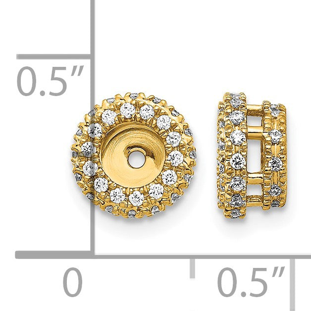 14k 3/8 carat Diamond Circle Earring Jackets