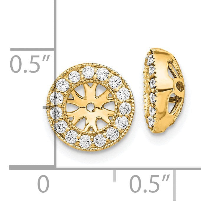 14k 1/4 carat Diamond Circle Earring Jackets