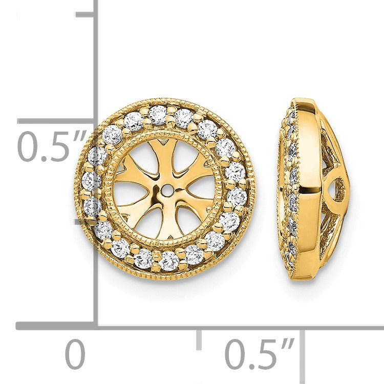 14k 1/3 carat Diamond Circle Earring Jackets