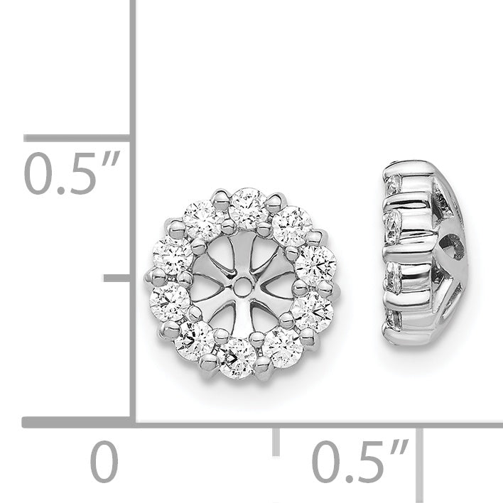 14k White Gold 5/8 carat Diamond Circle Earring Jackets