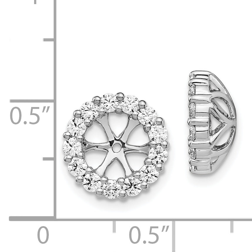 14k White Gold 1 carat Diamond Circle Earring Jackets