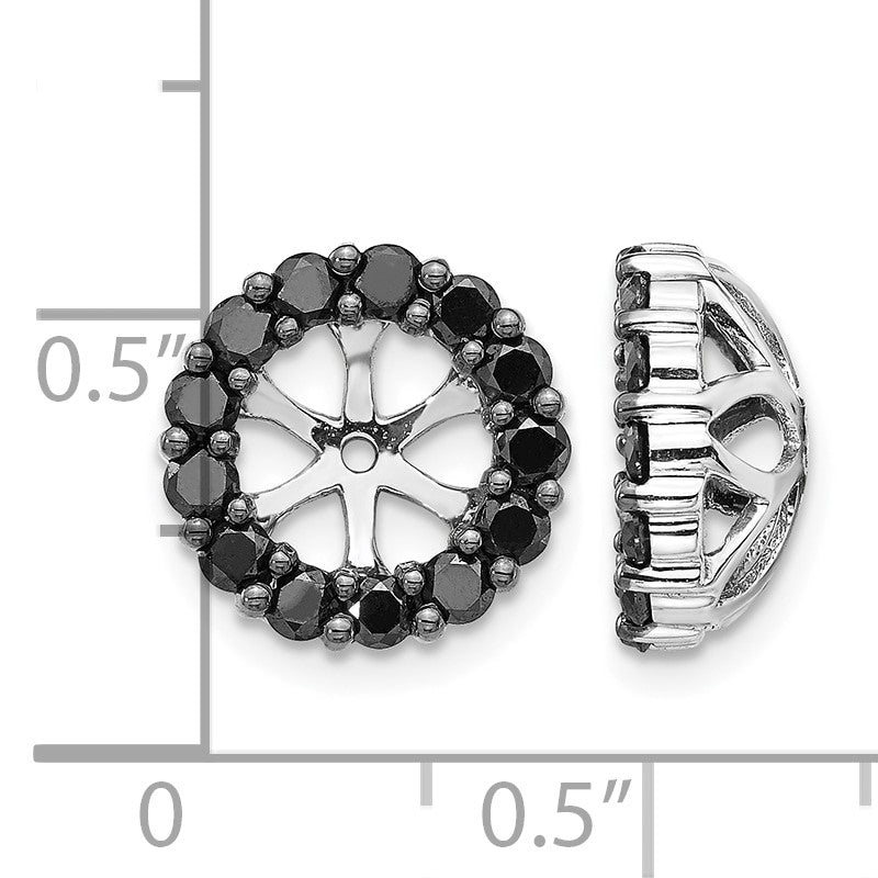 14k White Gold 1 carat Black Diamond Circle Earring Jackets