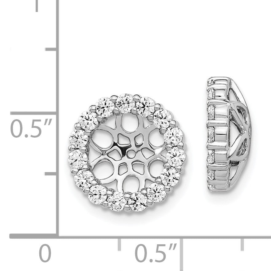 14k White Gold 1.05 carat Diamond Circle Earring Jackets