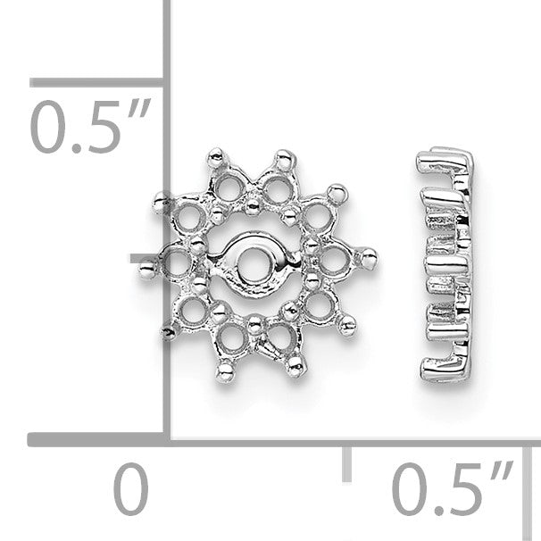 14k White Gold Fancy Diamond Earring Jacket Mountings