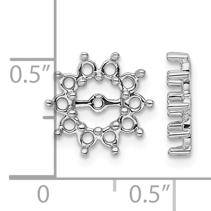 14k White Gold Fancy Diamond Earring Jacket Mountings