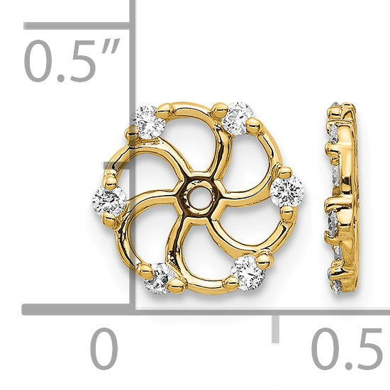 14k 1/5 carat AA Diamond Earring Jackets