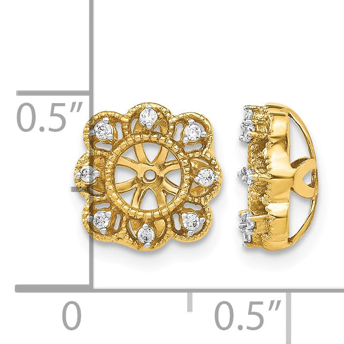 14k Fancy 1/10 carat Diamond Earring Jackets