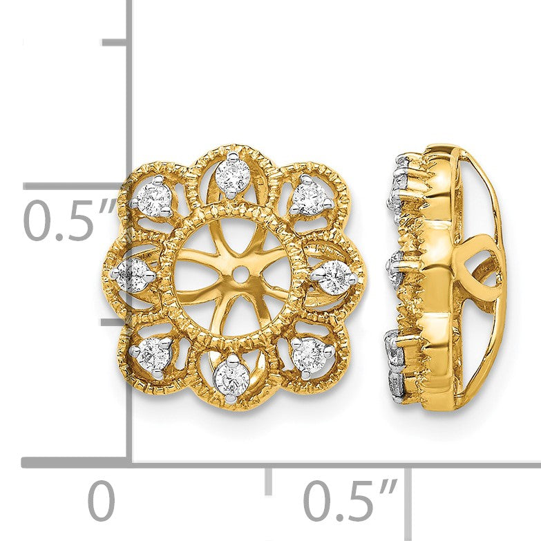 14k Fancy 1/4 carat Diamond Earring Jackets