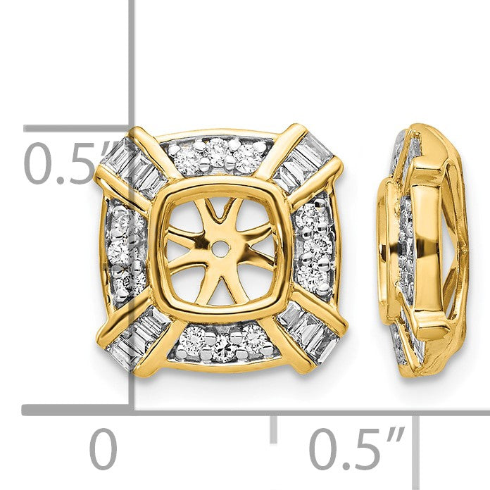 14k 1/2 carat Diamond Fancy Square Earring Jackets
