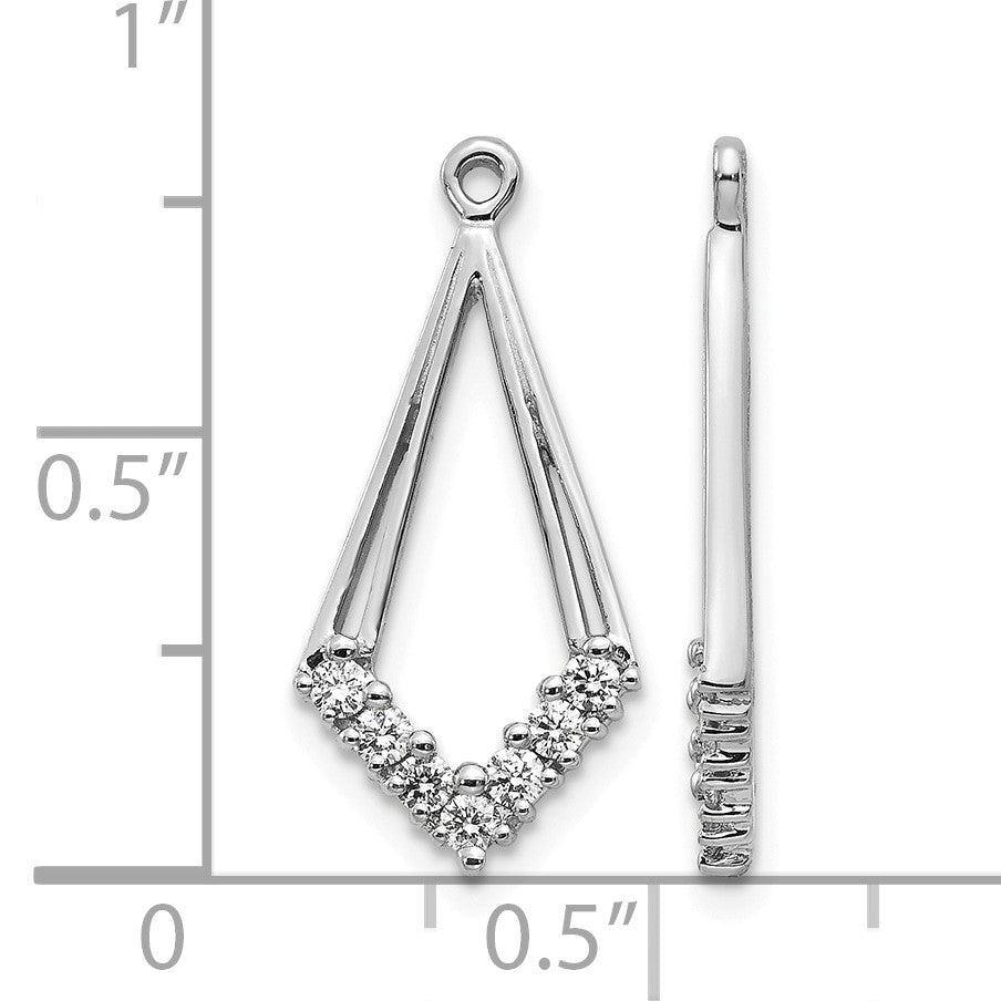 14k White Gold 1/4 carat AA Diamond Kite-Shaped Earring Jackets