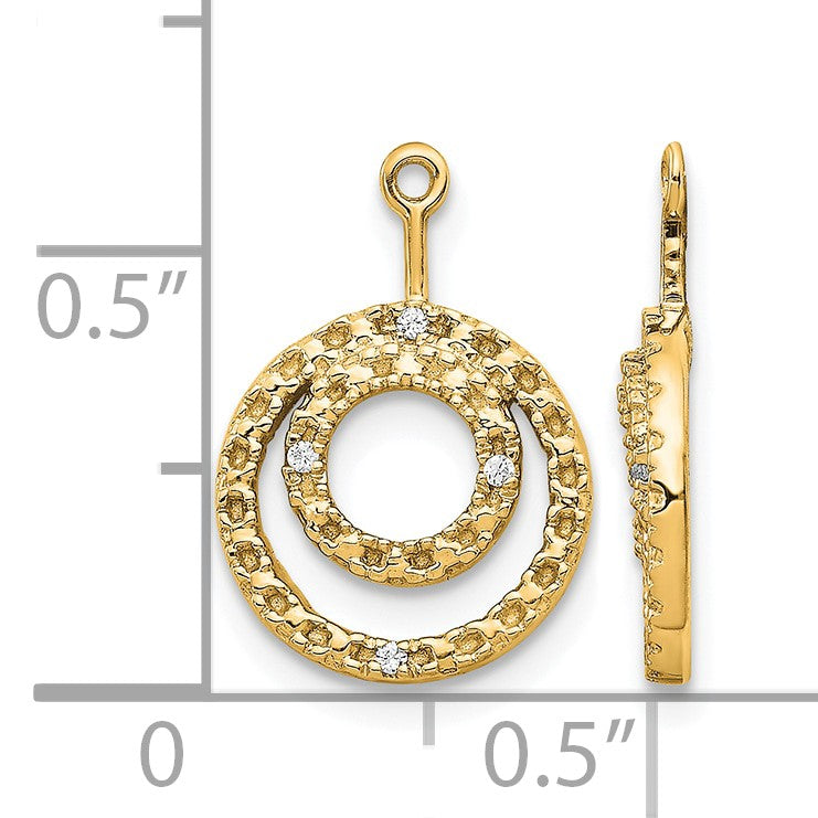 14k Double Circle Diamond Earring Jackets