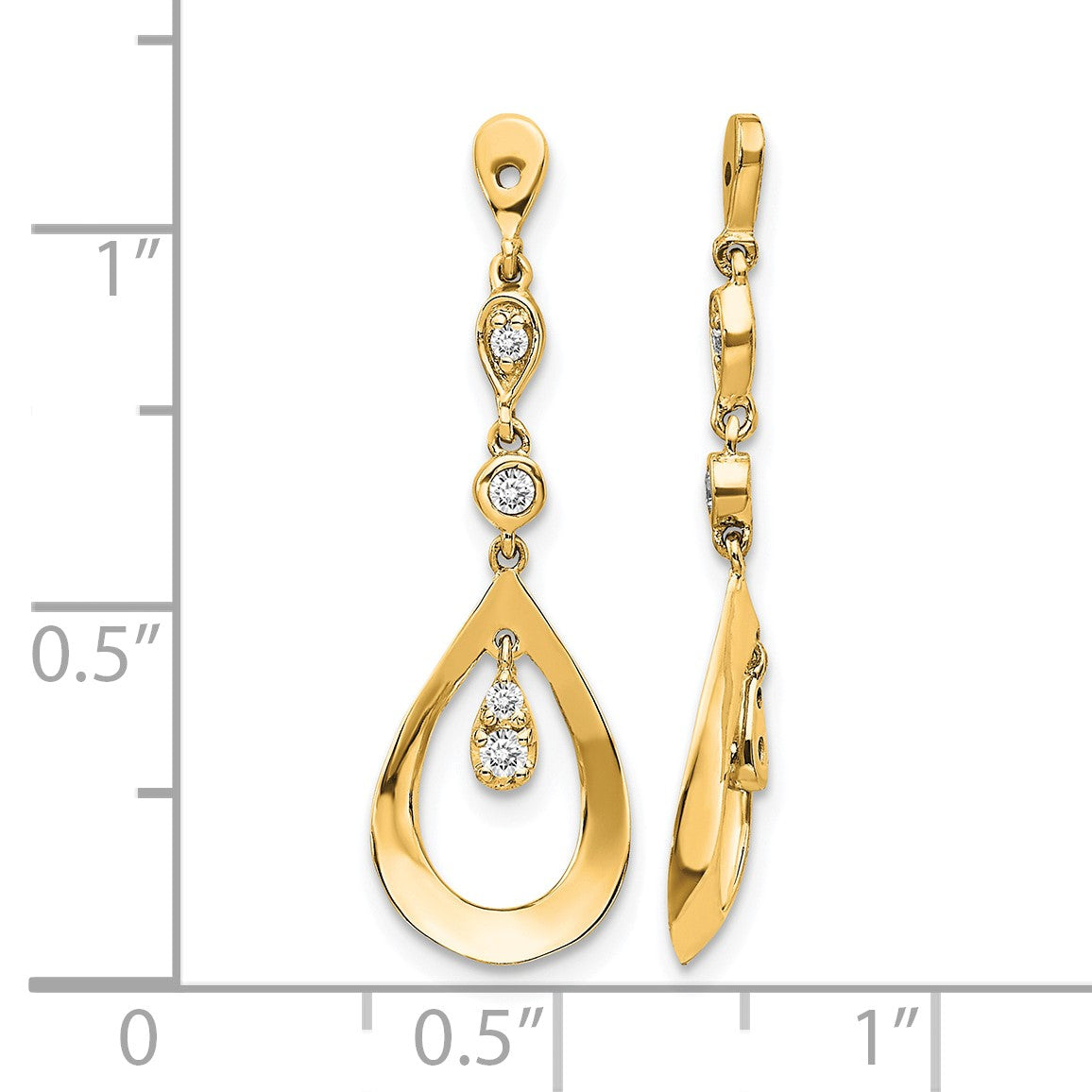 14k 1/8 carat Diamond Teardrop Dangle Earring Jackets