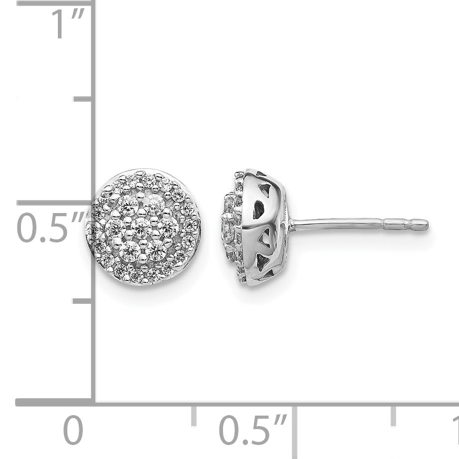 14k White Gold 1/3 carat Diamond Cluster Post Earrings
