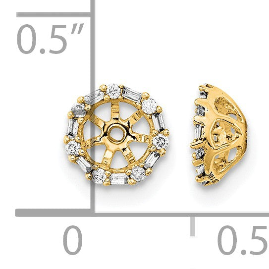 14k 1/10 carat Diamond Circle Earring Jackets