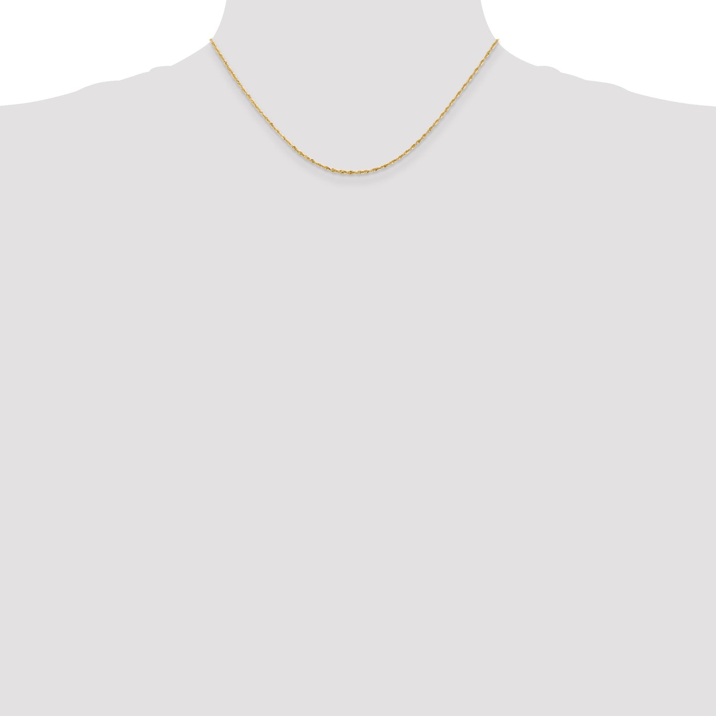 14K 16 inch 1.5mm Ultra Diamond-cut Rope with Lobster Clasp Chain