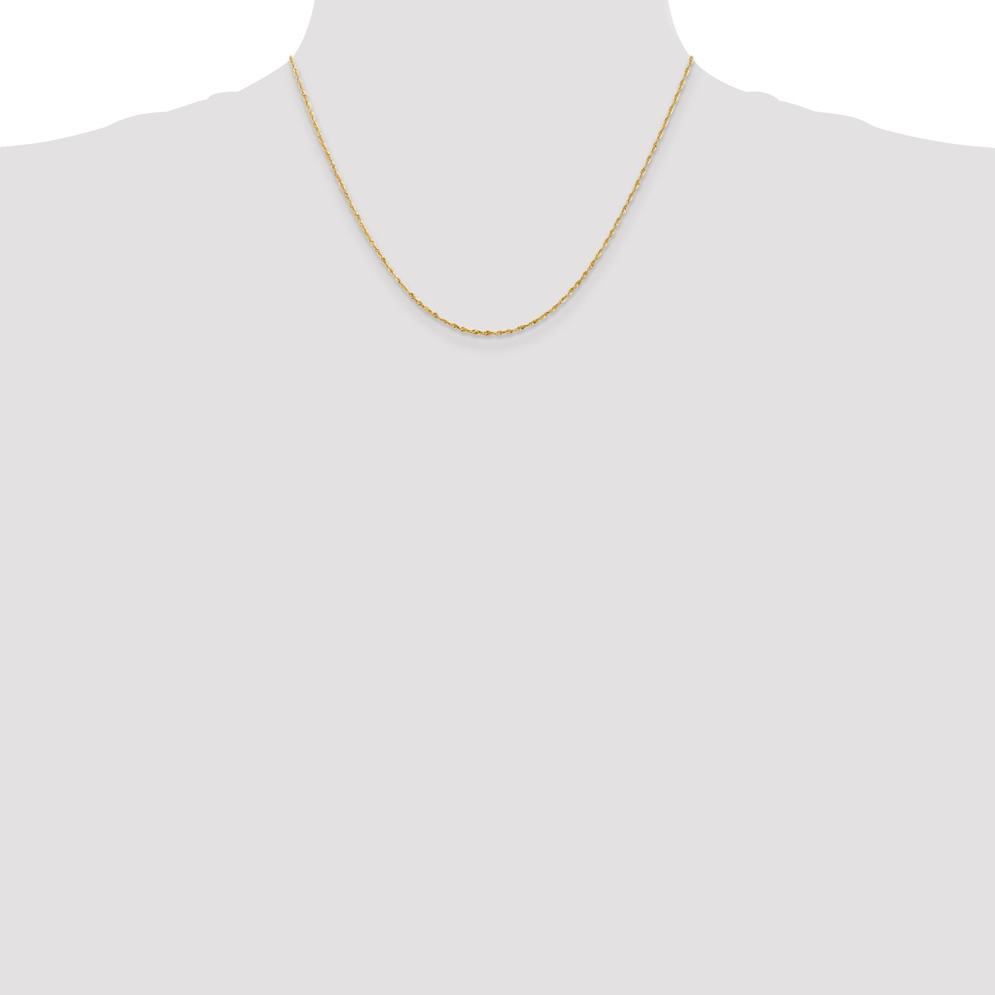 14K 18 inch 1.5mm Ultra Diamond-cut Rope with Lobster Clasp Chain