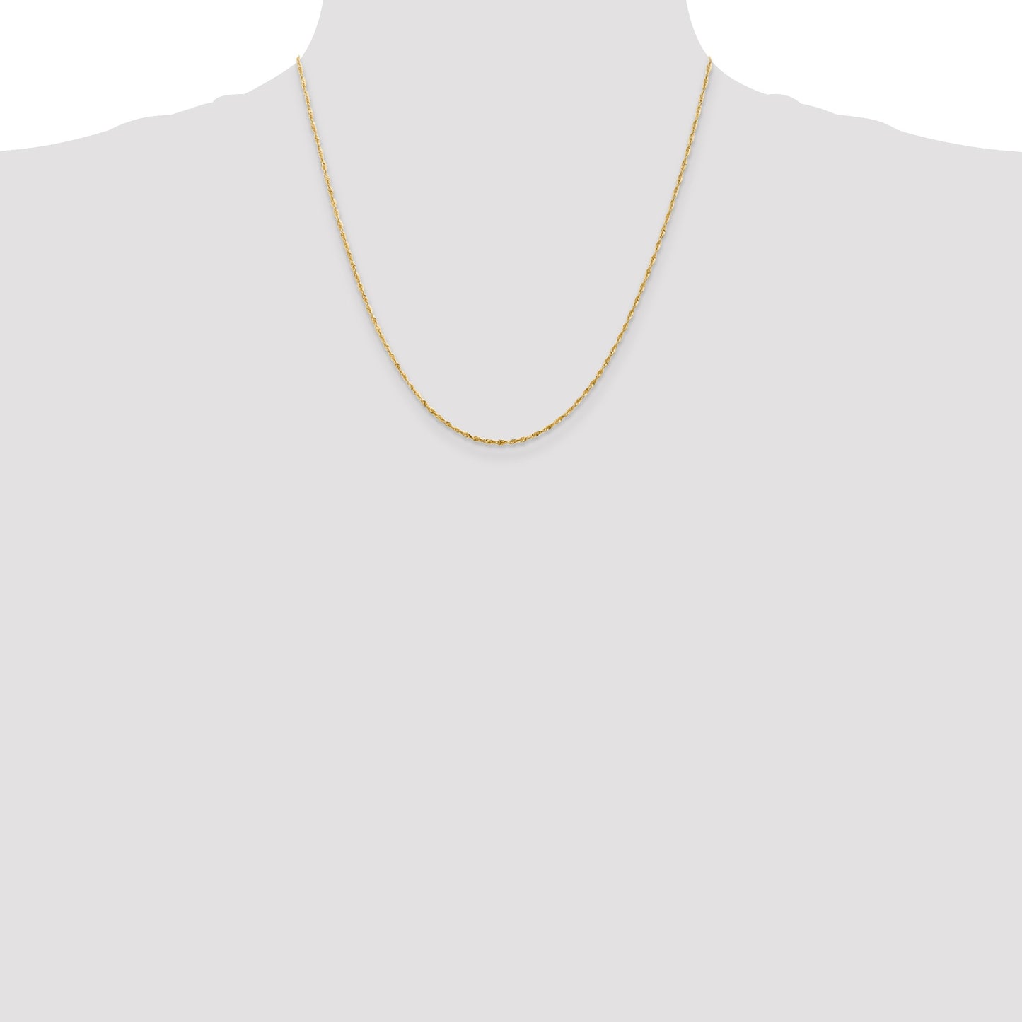 14K 20 inch 1.5mm Ultra Diamond-cut Rope with Lobster Clasp Chain