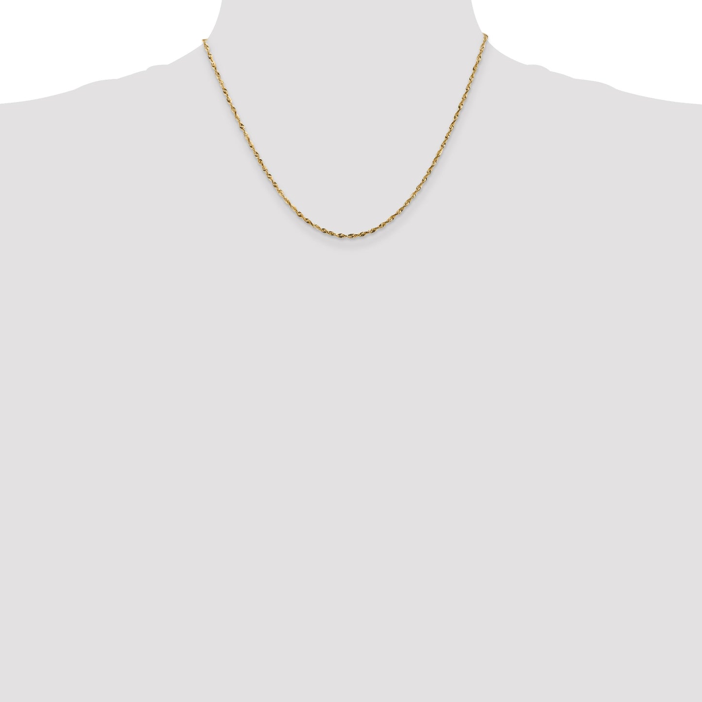 14K 18 inch 1.8mm Ultra Diamond-cut Rope with Lobster Clasp Chain