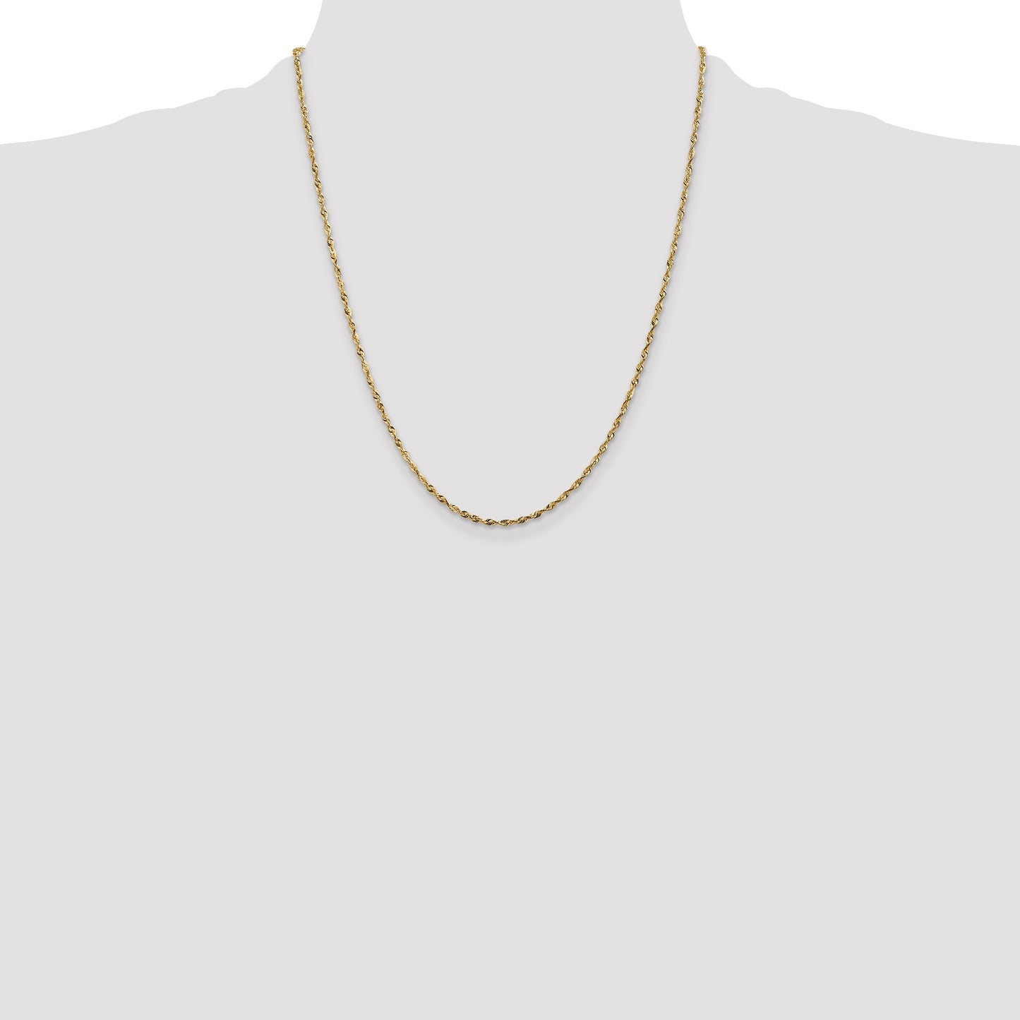 14K 22 inch 1.8mm Ultra Diamond-cut Rope with Lobster Clasp Chain