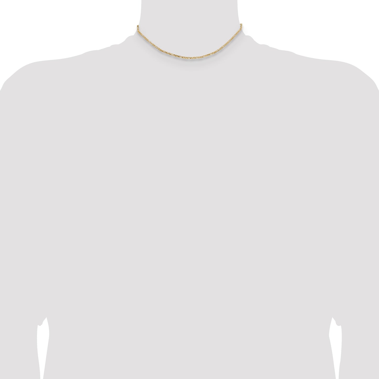 14K 14 inch 1.8mm Flat Figaro with Lobster Clasp Chain