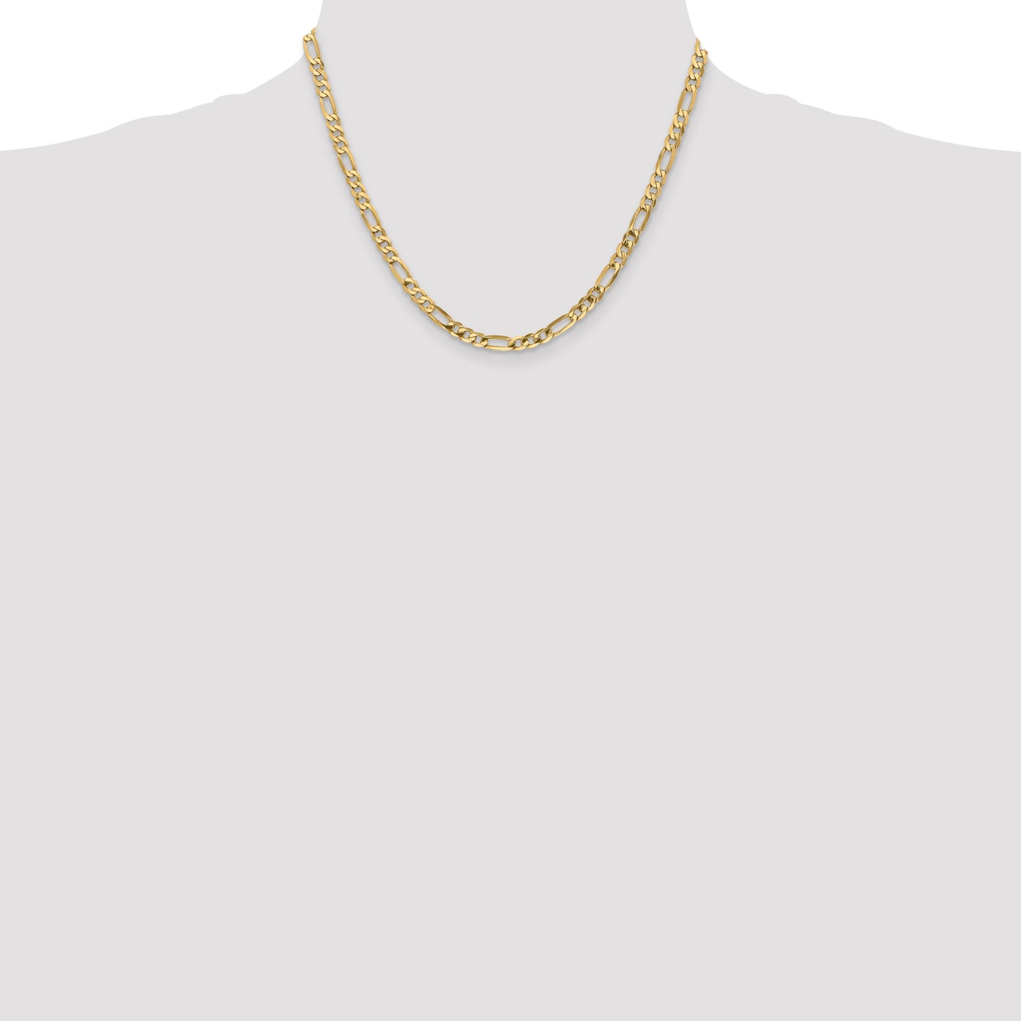 14K 18 inch 4.75mm Flat Figaro with Lobster Clasp Chain