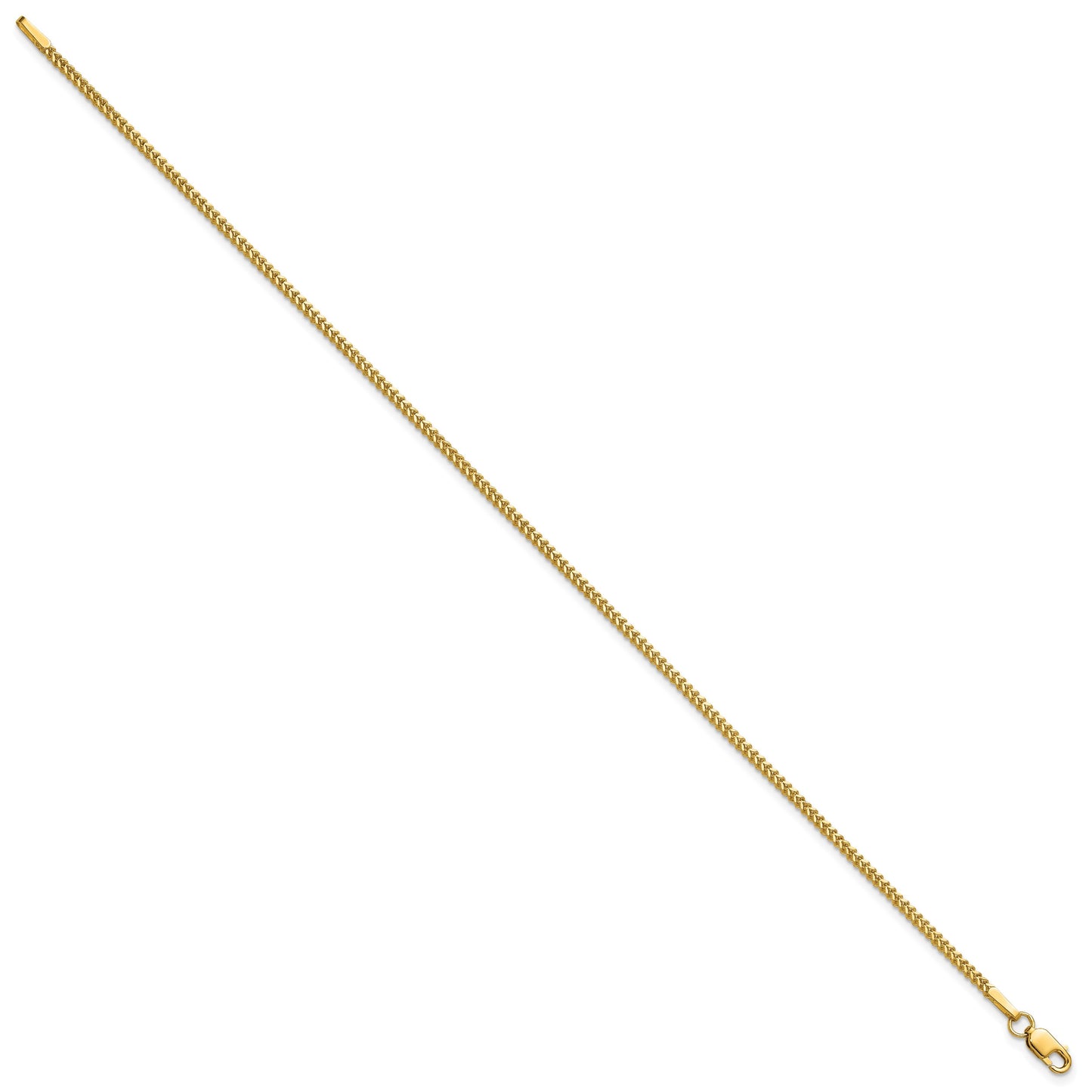 14K 8 inch 1.3mm Franco with Lobster Clasp Bracelet