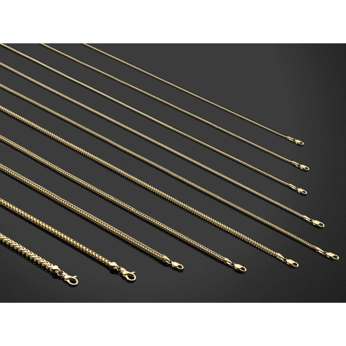 14K 18 inch 3mm Franco with Fancy Lobster Clasp Chain