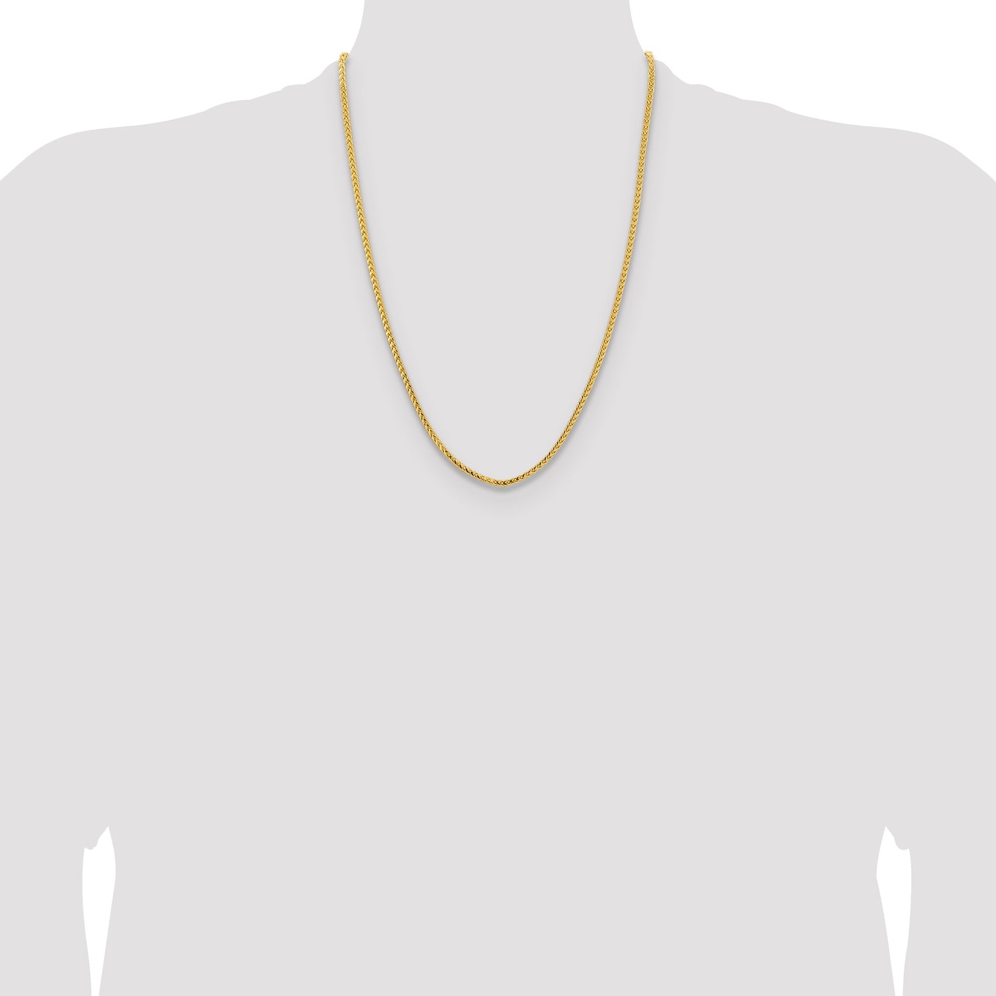 14K 24 inch 3mm Franco with Fancy Lobster Clasp Chain