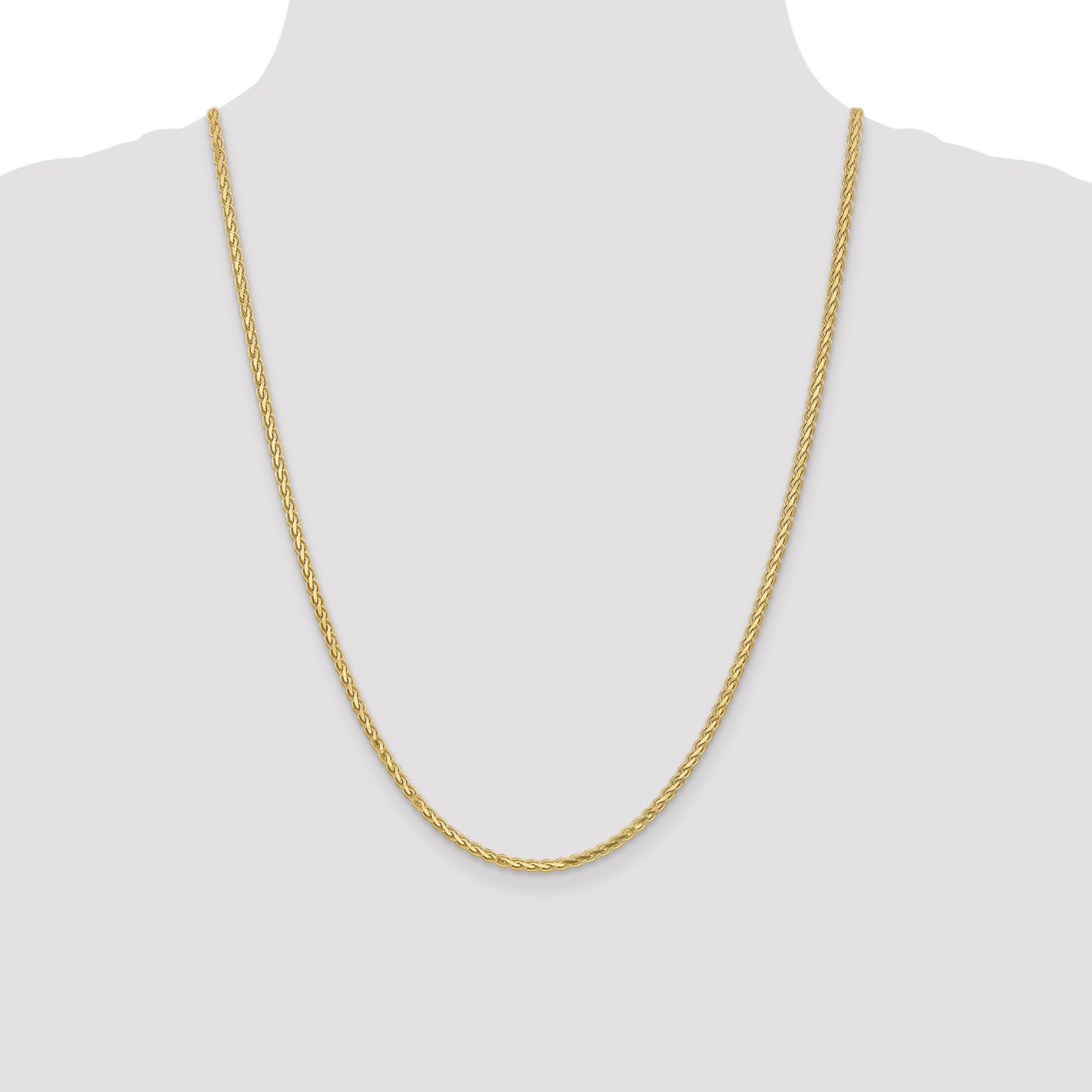 14K 24 inch 2.8mm Flat Wheat with Lobster Clasp Chain