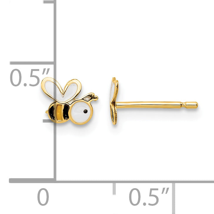 14k Madi K Enamel Bumble Bee Childrens Post Earrings