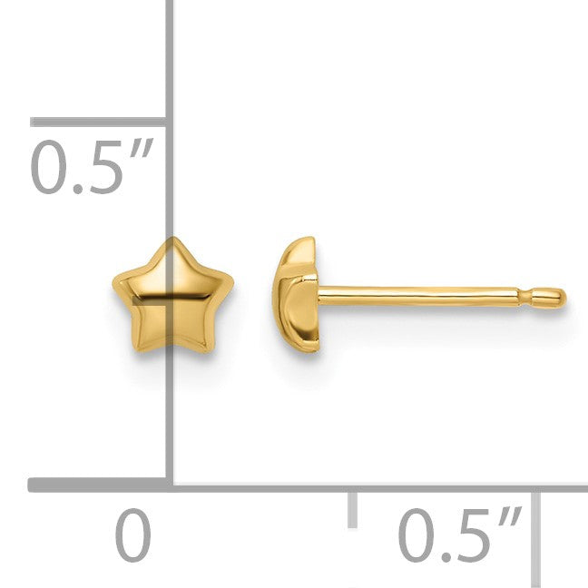 14k Madi K Polished Star Childrens Post Earrings