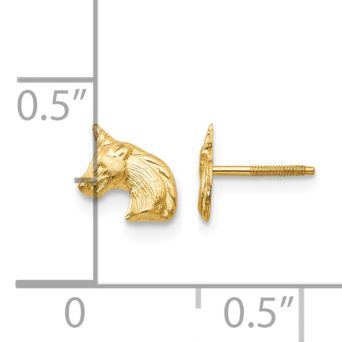 14k Madi K Unicorn Childrens Post Earrings