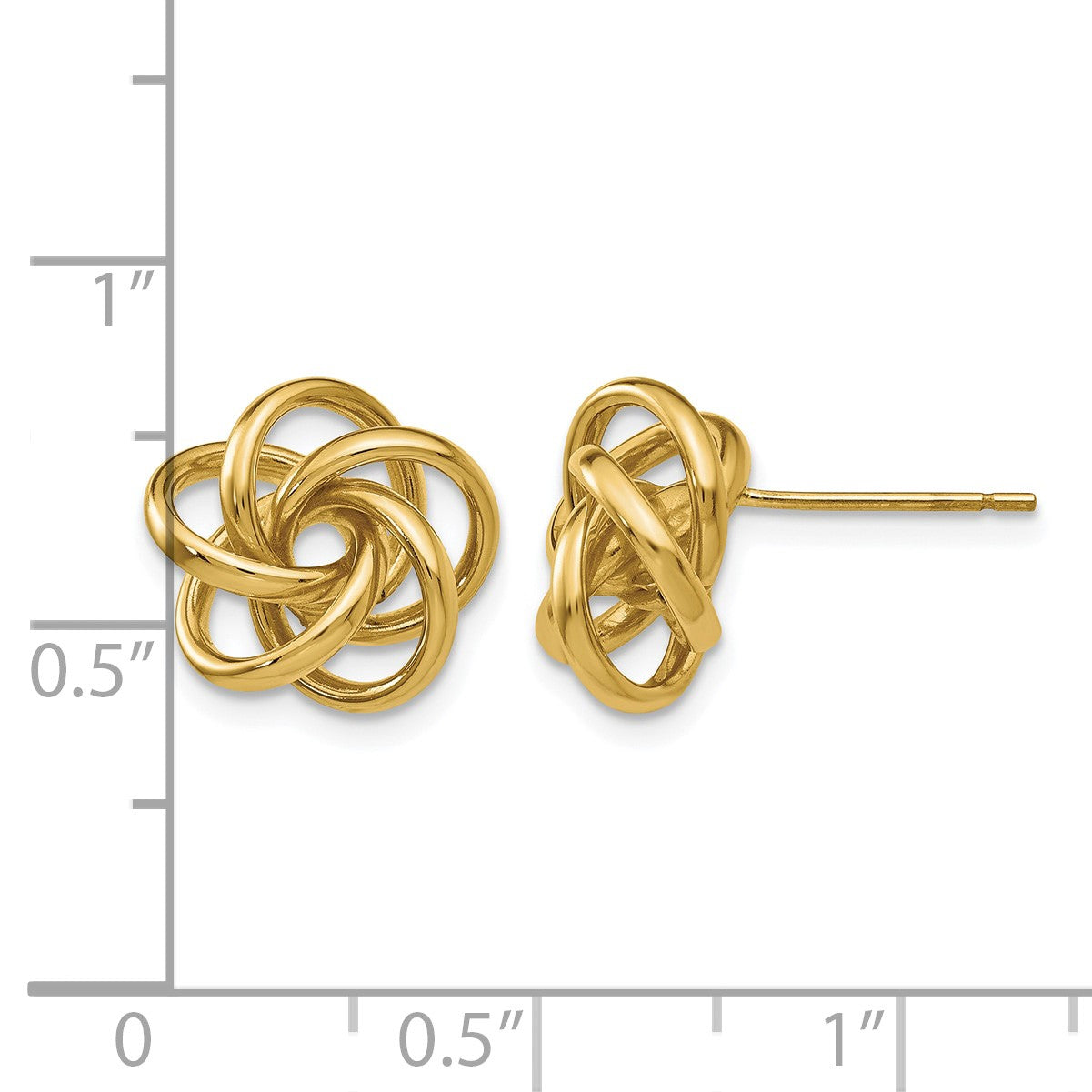 14k 12mm Polished Love Knot Post Earrings