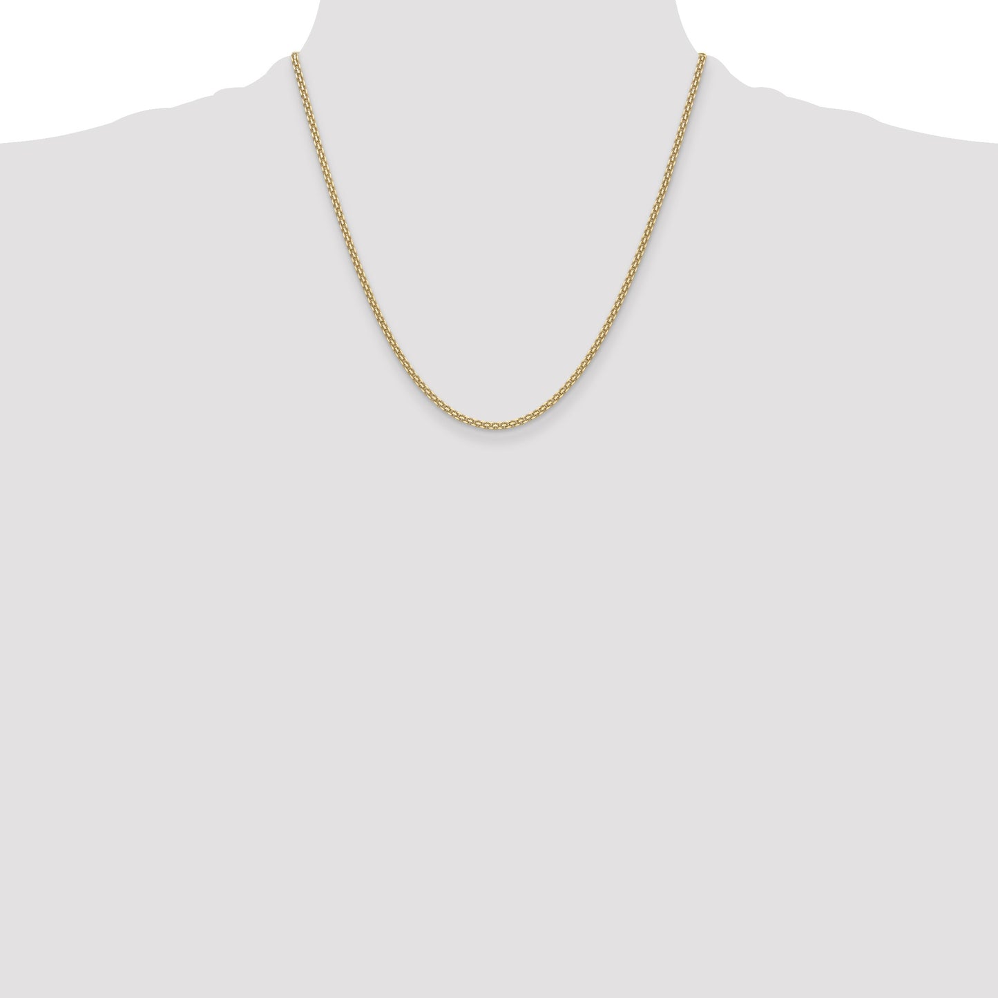 14k 2.2mm Lightweight Flat Bismark Chain