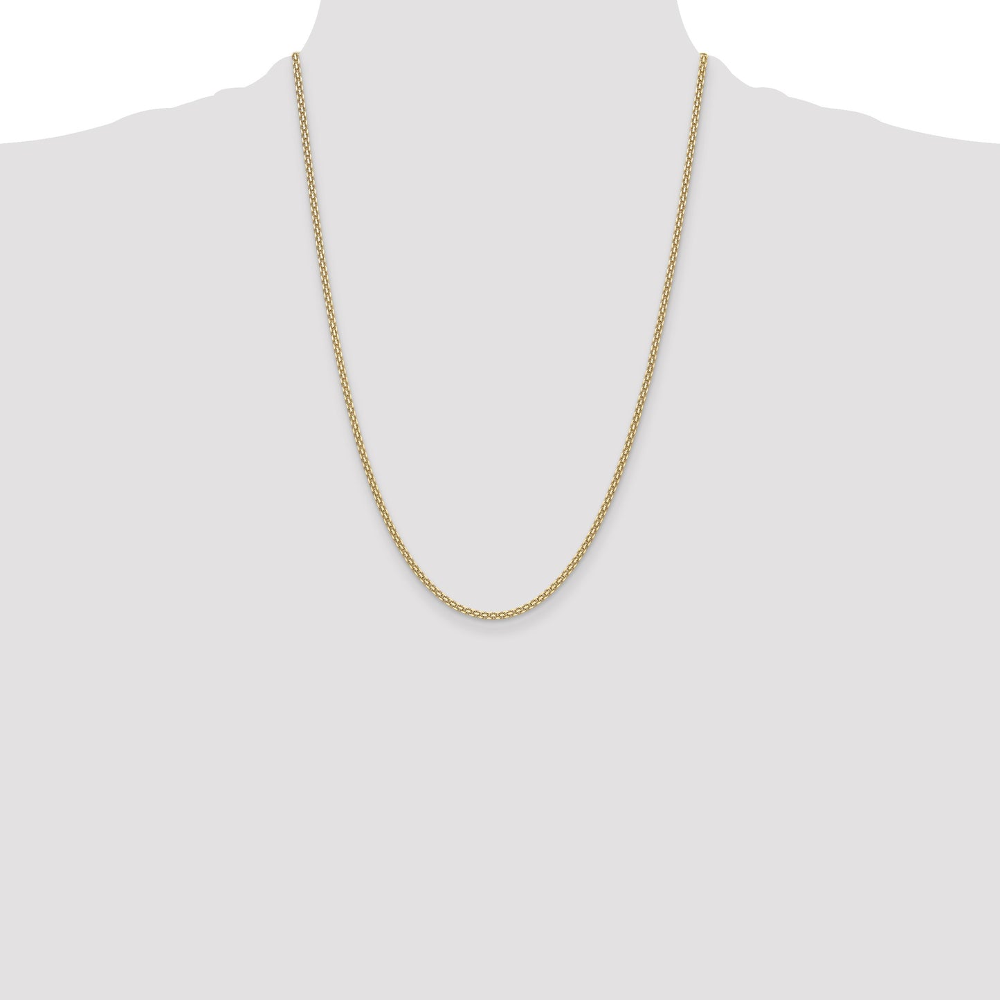 14k 2.2mm Lightweight Flat Bismark Chain