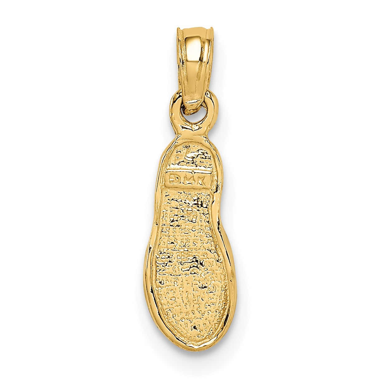 14k and White Rhodium 3-D Single Flip-Flop Pendant