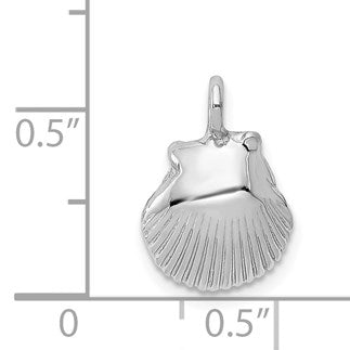14k White Gold Seashell Pendant