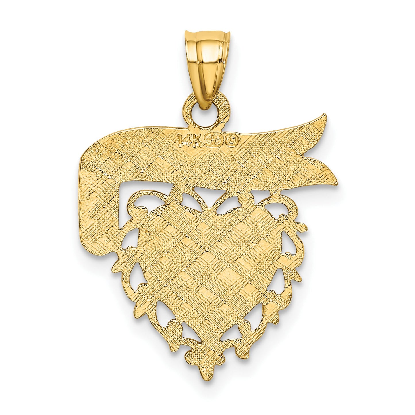 14k DADDYS GIRL Heart with Banner Pendant