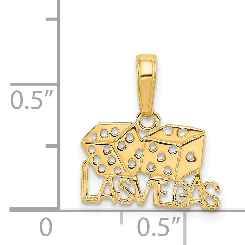 14k LAS VEGAS with Dice Pendant