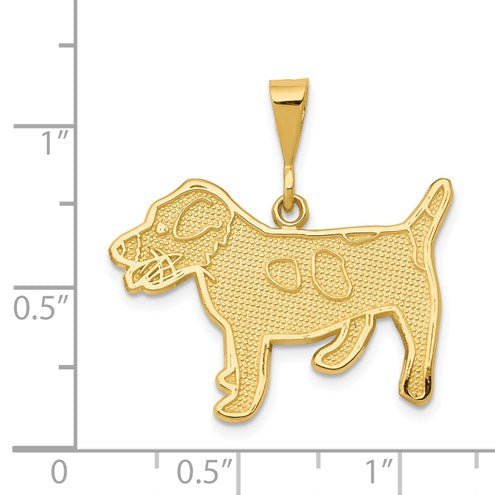 14k Textured Jack Russell Terrier Dog Pendant