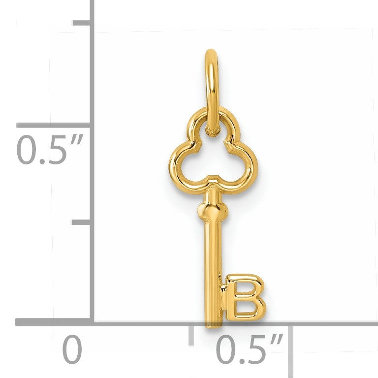 14k Key Letter B Initial Charm
