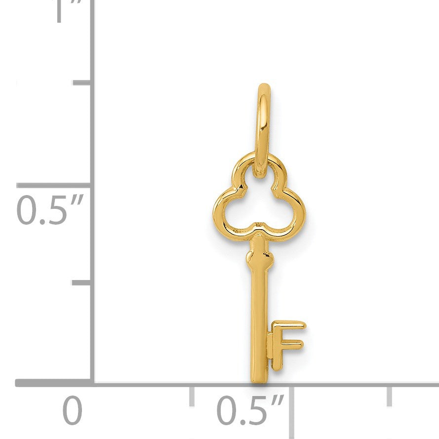 14k Key Letter F Initial Charm