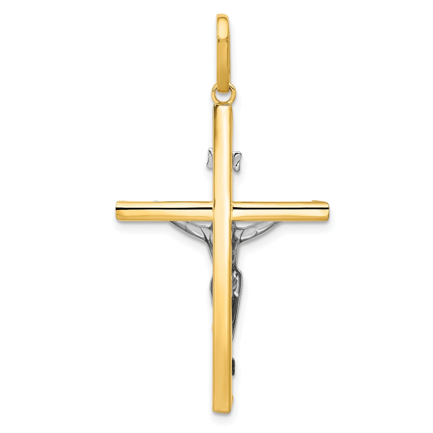 14k Two-tone Crucifix Pendant