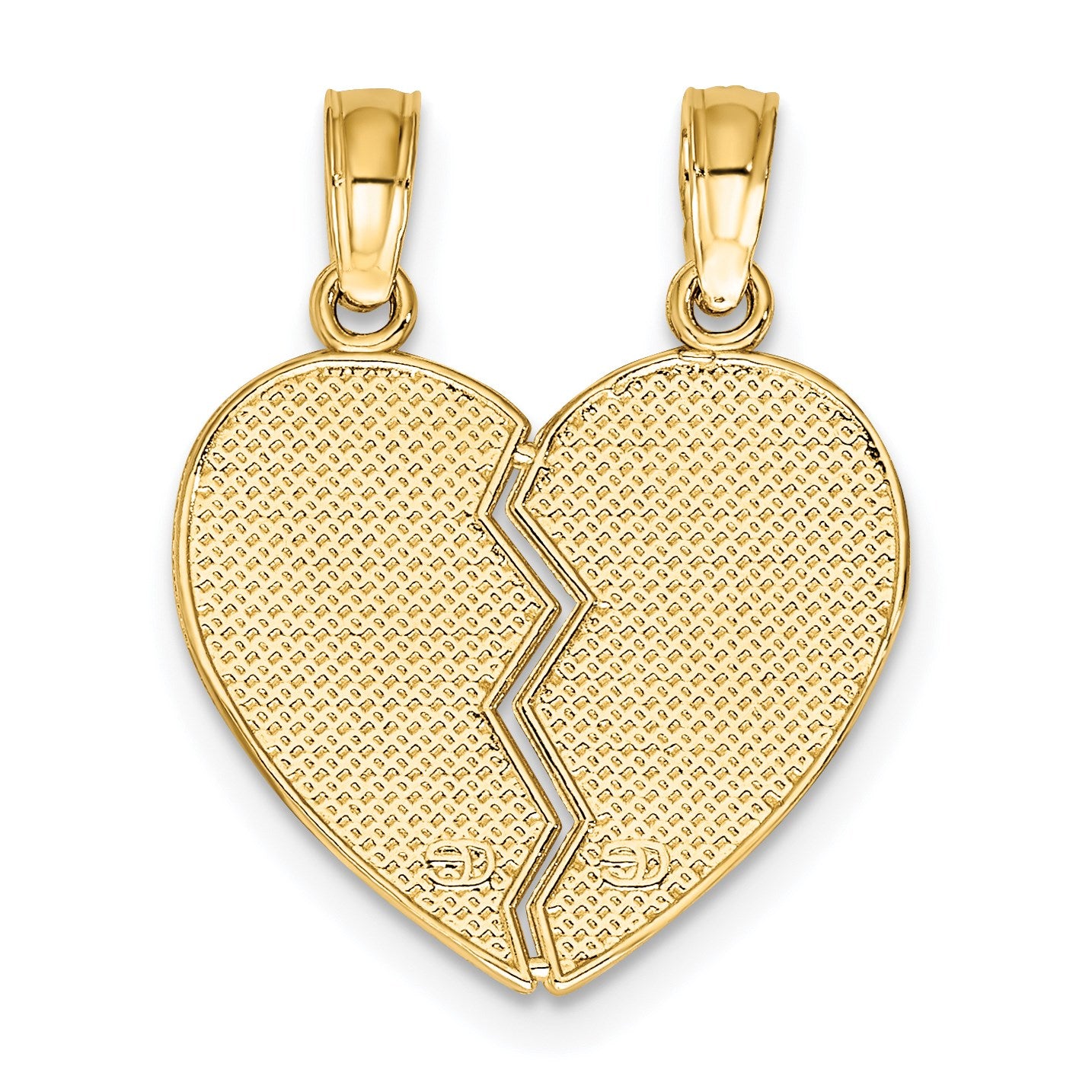 14k 2-Piece Break-Apart GOD KEEP WATCH BETWEEN THEE AND ME Heart Charm